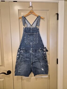 Abercrombie & Fitch NWT Vintage Y2K Distressed Denim Shortalls with Navy Label